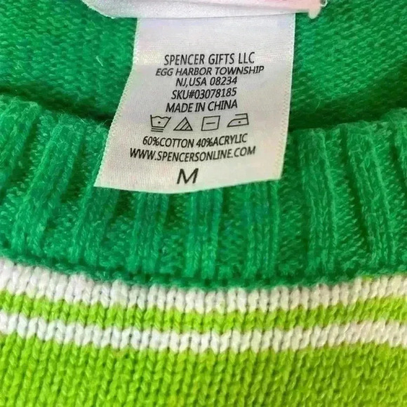 SPENCERS ugly Christmas beer sweater men’s M green red - Picture 6 of 7